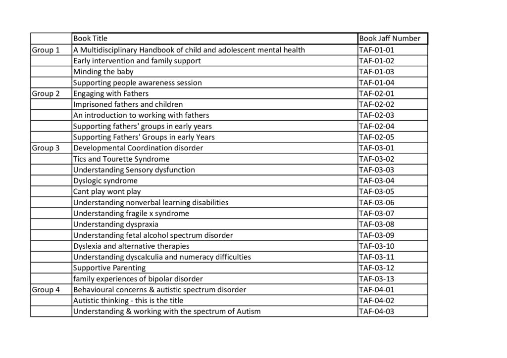 Library Books List Carmarthenshire Family Information Service