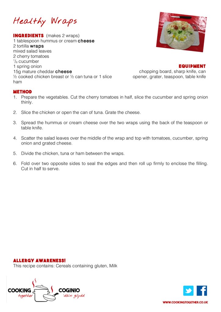 8. HEALTHY WRAPS - Carmarthenshire Family Information Service