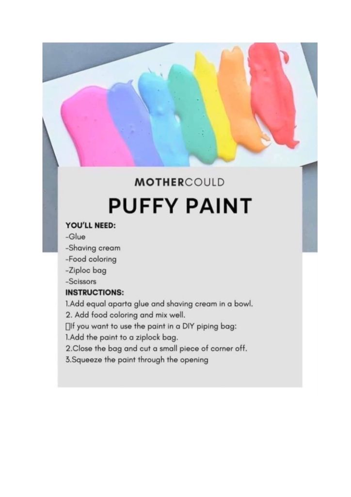 Making Puffy Paint Carmarthenshire Family Information Service